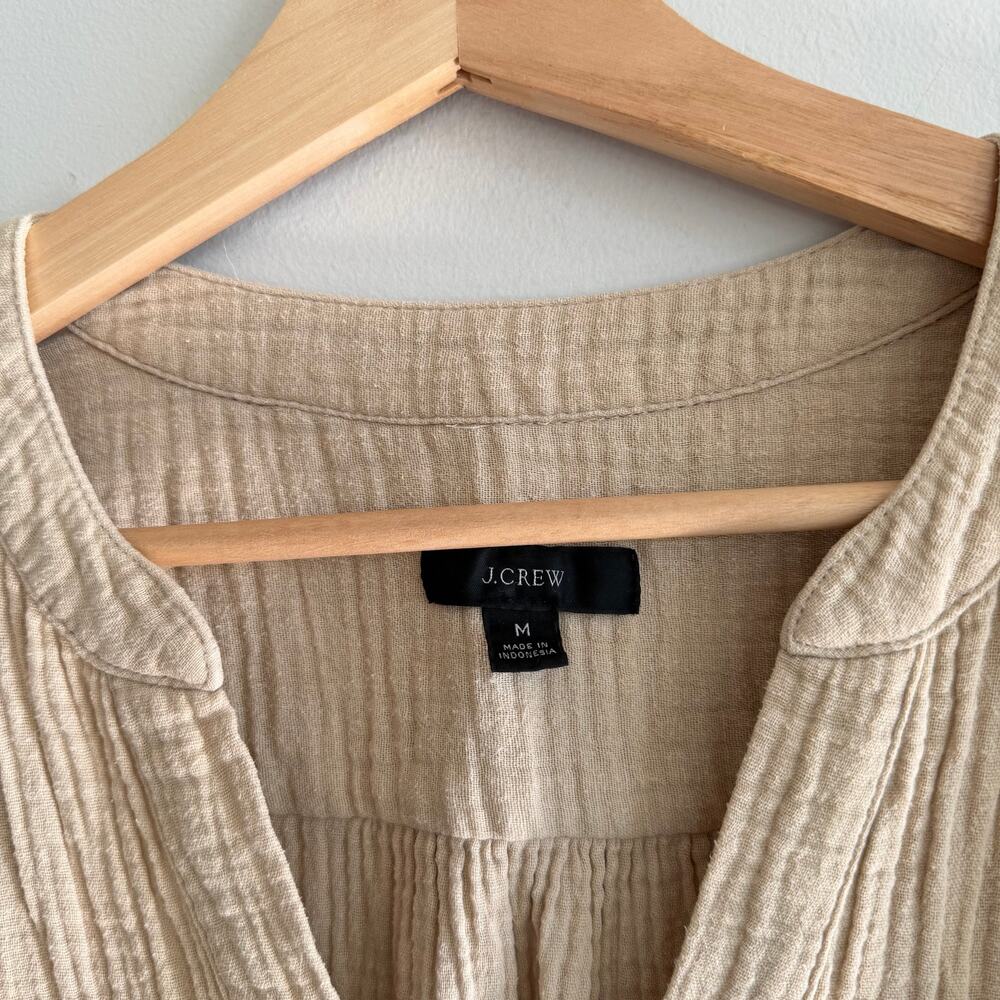 J. Crew V-Neck Soft Gauze Pullover Popover Blouse Cream M - Picture 4 of 7